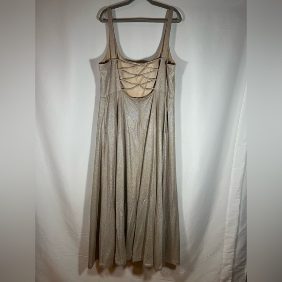 Jules & Cleo Champagne Sparkly Formal Prom Dress - Picture 8 of 12